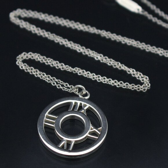 Tiffany & Co. Sterling Silver Atlas Medallion Pendant Necklace